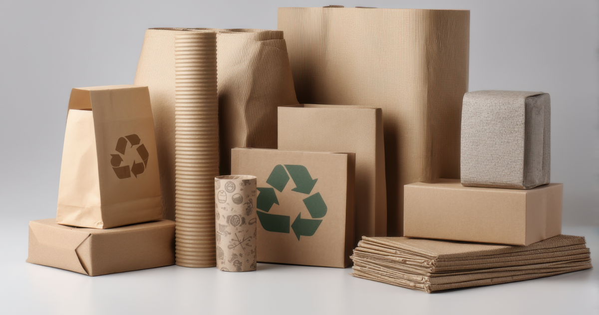 Verschillende artonnen verpakkingsmaterialen